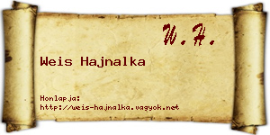 Weis Hajnalka névjegykártya